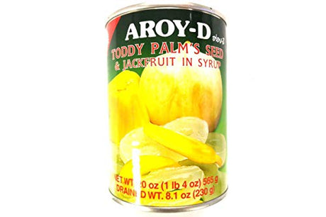 Aroy-D Canned Fruits (Toddy Palm's Seed & Jackfruit in Syrup, 2 Pack)