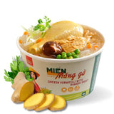 SIMPLY FOOD Instant Chicken and Bamboo Glass Noodles (Miến Măng Gà) - 9 BOWLS/ 55g each – Chewy, Clear Glass Vermicelli Noodles in a Savory Chicken and Bamboo Broth