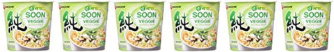 Nongshim Soon Instant Vegan Ramen Noodle Soup Cup, 6 Pack, Microwaveable Safe Cup, Vegan Meatless Ramen