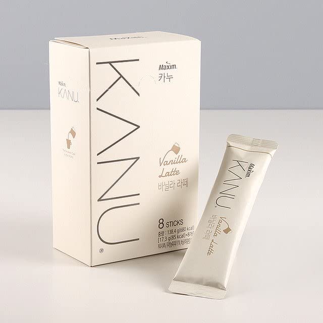 Maxim KANU Vanilla Latte 8 Sticks - Korean Instant Sweet Coffee (138.4g x 8)