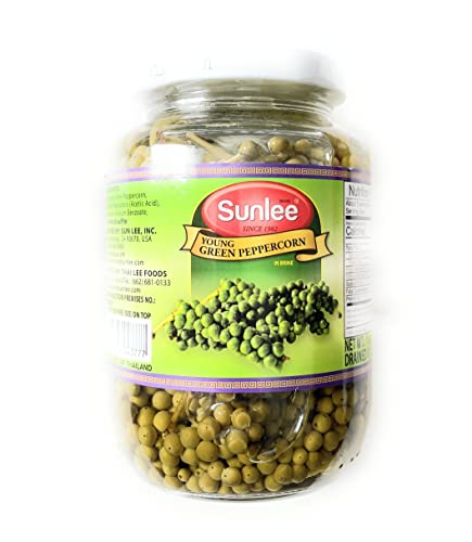 Sunlee Young Green Peppercorn in Brine 16 oz., Shipped by Thai Pantry.net