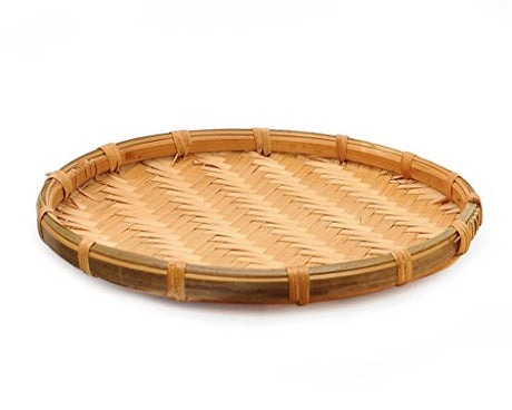 3 Sets of Vietnam Traditional Handmade Round Rattan Wicker Serving Basket Trays Food Kitchen Home Decor