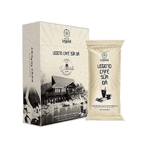 Trung Nguyen Legend — Cafe Sua Da — Premium Instant Vietnamese Coffee — 3 in 1 — Finely Milled Coffee Beans, Non-dairy Creamer, & Sugar — Strong and Bold — NANO+ Technology (9 Single Serve Packets)