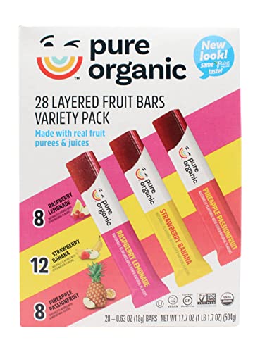 Pure Organic Layered Fruit Bars Variety Pack 28 count (Pack of 2)