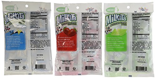 Unican Milkita Candy Variety Pack: Classic Milk, Strawberry, Melon Flavors