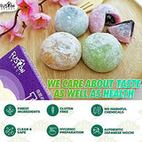 Japanese Mochi 8 Variety Pack: Boba Milk Tea, Taro, Sesame, Hamimelon, Lychee, Green Tea, Peanut & Red Bean in Fusion Select Gift Box