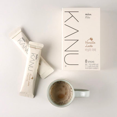 Maxim KANU Vanilla Latte 8 Sticks - Korean Instant Sweet Coffee (138.4g x 8)