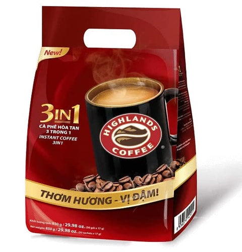Vietnam Instant Coffee - 3 In 1 Instant Coffee From Highlands Coffee - Bag of 50 sachets (29.98 Oz)