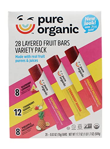 Pure Organic Layered Fruit Bars Variety Pack 28 count (Pack of 2)