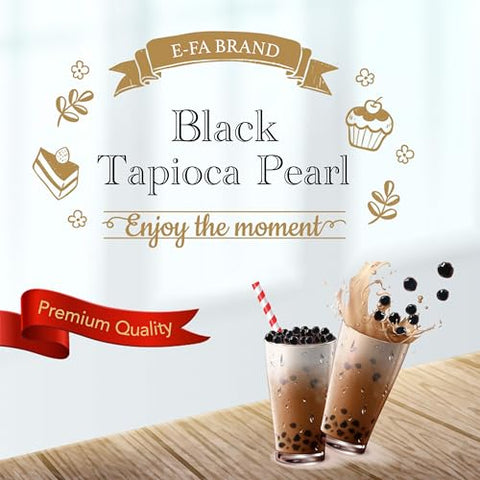 E-FA BRAND E8 Boba Black Tapioca Pearl, Fresh Boba/Bubble Tea Ready in 5 Minutes, 6.6 LB