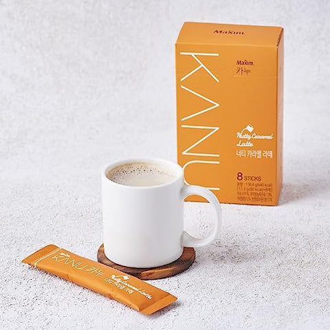 Kanu Nutty Carmel Latte Korea Instant Coffee Camping Essentials 17.3g x 8 Sticks