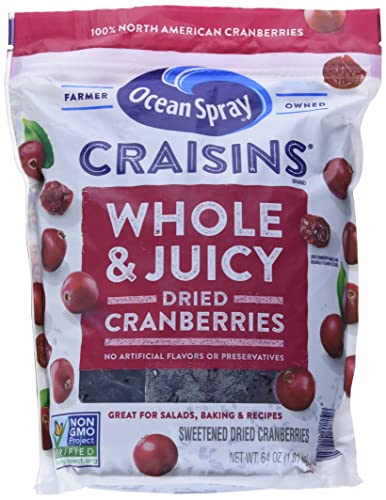 Ocean Spray Whole Craisins Dried Cranberries (64 Oz),64 Ounce (Pack of 36)