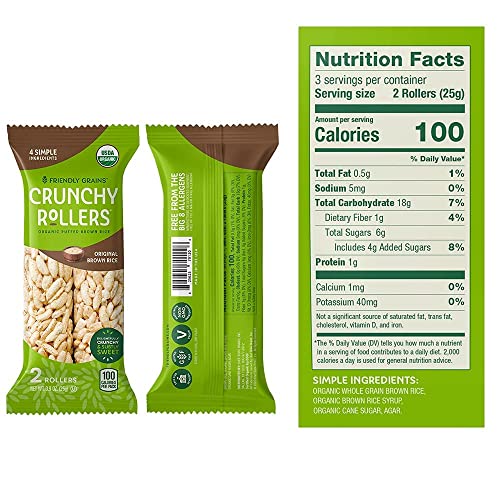 Friendly Grains - Crunchy Rollers - Original Brown Rice (16 packs of 2)