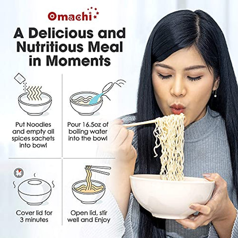 OMACHI Golden Potato Noodles - Braised Pork Rib Flavor - Made with Natural Ingredients (Braised Pork Rib, Pack of 5)