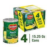 Del Monte Fresh Cut Golden Sweet Whole Kernel Corn Canned Vegetables, 15.25 Oz, Pack of 4