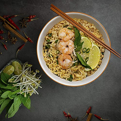 OMACHI Golden Potato Noodles - Hot and Sour Shrimp Flavor - Made with Natural Ingredients (Hot & Sour Shrimp, Pack of 5)