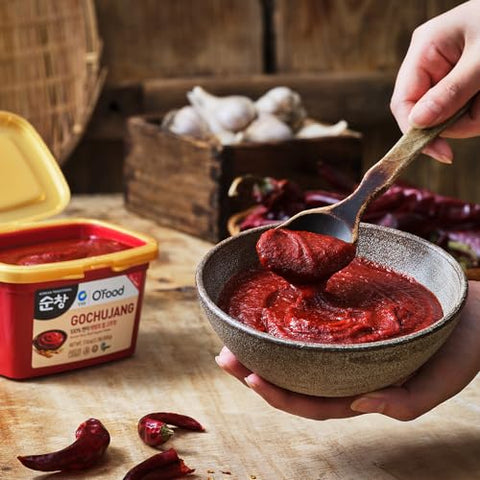 Gochujang 1.1lb, Korean Red Chili Pepper Paste, Spicy, Sweet, Traditional Fermented Condiment, 100% Brown Rice, No Corn Syrup, Medium Hot, 1.1lb