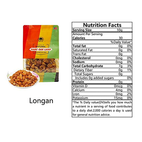 DOL Natural Dried Longan 100% Fruit Meat,Thailand sun dried longan,泰國桂圓幹/龍眼乾 8OZ=227g …