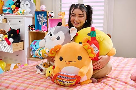 Snackles (Maruchan) Axolotl Super Sized 14 inch Plush by ZURU, Ultra Soft Plush, Collectible Plush with Real Licensed Brands, Stuffed Animal