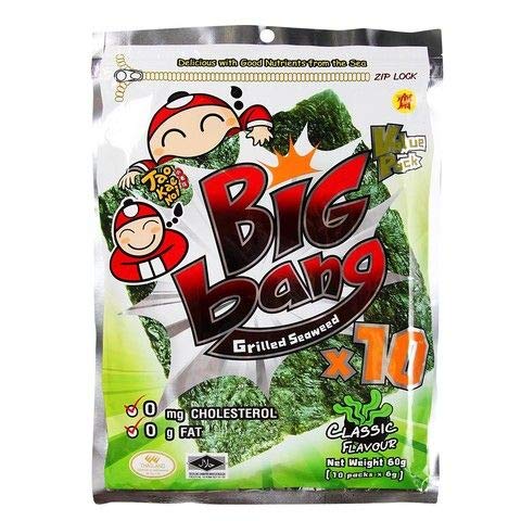 Taokaenoi, Big Bang Grilled Seaweed, Classic Flavour, Net weight 60g X 2 Packs