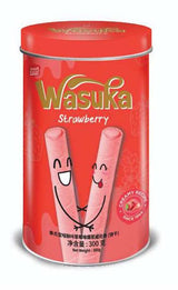 Wasuka Wafer Rolls Strawberry Flavor Premium Snack with 100% Natural ingredient and pure satisfaction healthy and natural wafer rolls - 10.58oz Tin Package Creamy recipe. Since 1994 (Pack of 1)