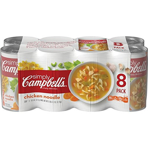 Campbell's Simply Chicken Noodle Soup, 18.6 Oz Can, 8 Counts