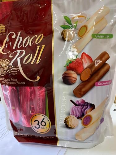 Imei Choco Roll Green Tea, Strawberry, Taro variety pack (36 rolls)