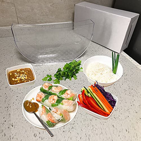 ARGCONNER Summer Roll Water Bowl, Rice Paper Wrappers for Spring Rolls, Holder for Rice Papers Spring Roll Water Bowl (Rice Paper Not Included)