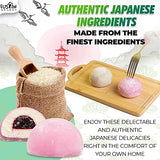 Japanese Mochi 8 Variety Pack: Boba Milk Tea, Taro, Sesame, Hamimelon, Lychee, Green Tea, Peanut & Red Bean in Fusion Select Gift Box