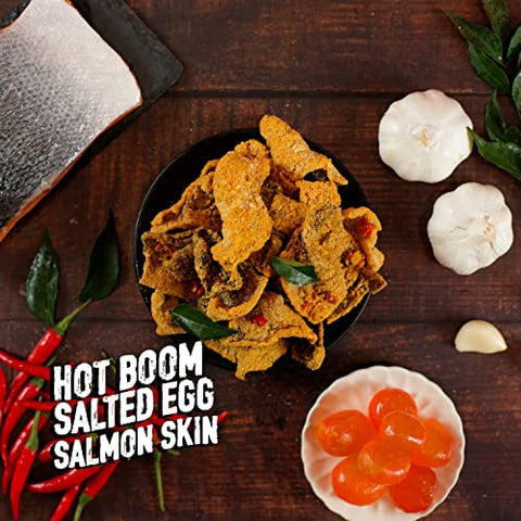 IRVINS Salted Egg Spicy "Hot Boom" Salmon Skin Chips Crisps 105g