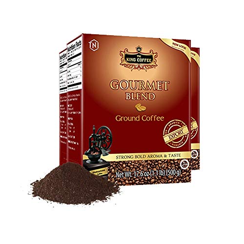 King Coffee Gourmet Blend Premium, Vietnamese Ground Coffee 500g (17.6 oz), Trung Nguyen International Coffee Arabica Robusta Roast, Strong, Bold Aroma & Taste