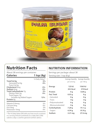 Pure Palm Sugar 10.5oz (300g) Perfect for Pad Thai, Adobo, and Desserts