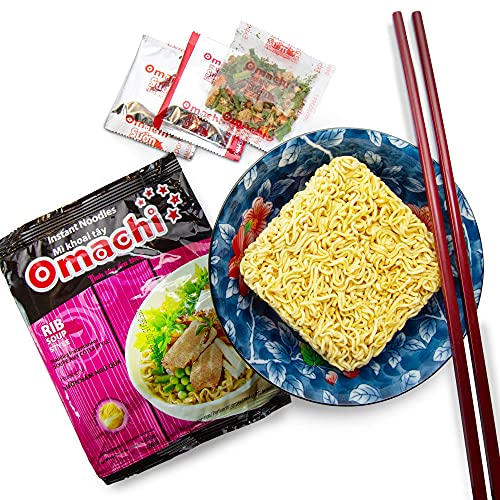 OMACHI Golden Potato Noodles - Braised Pork Rib Flavor - Made with Natural Ingredients (Braised Pork Rib, Pack of 5)