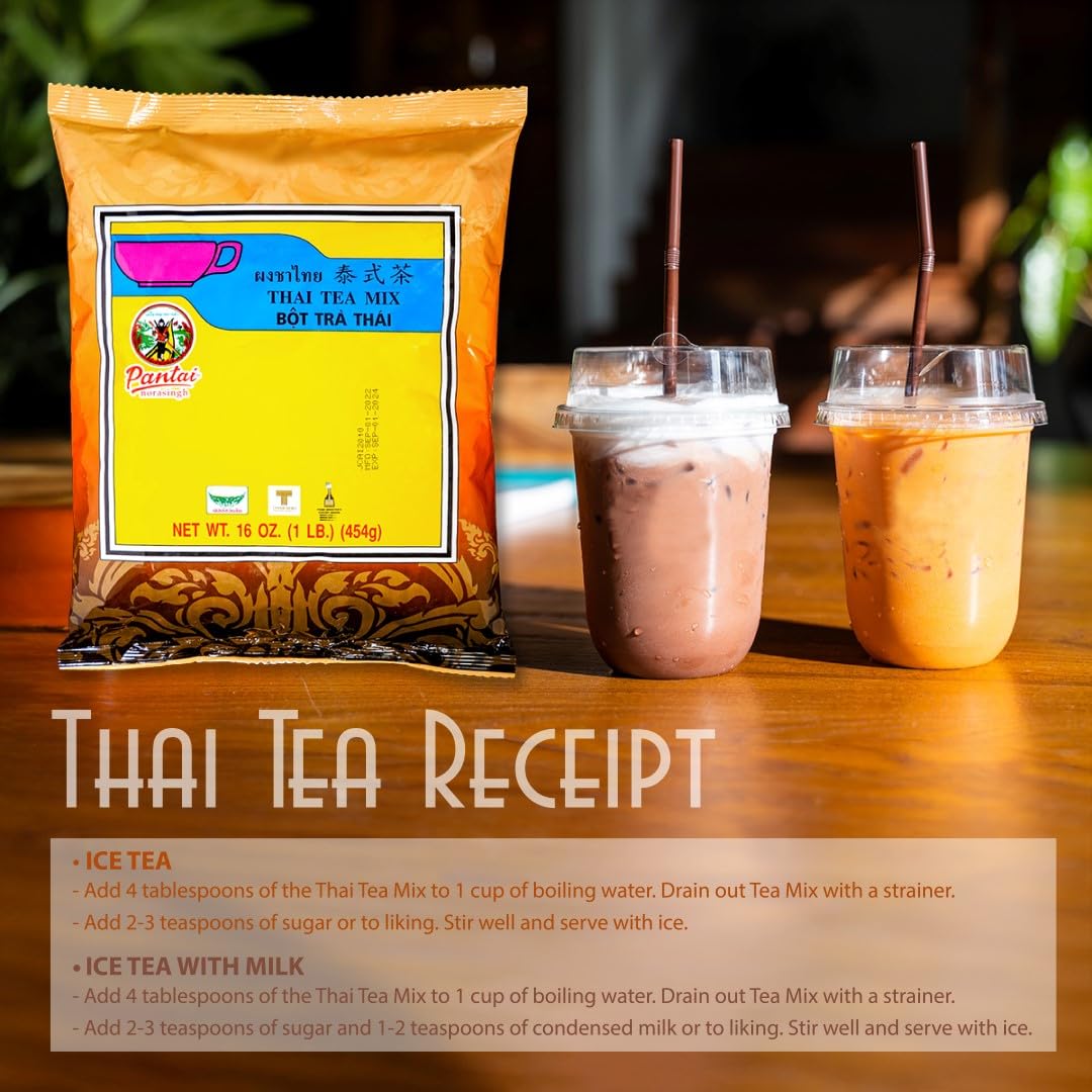 Thai Tea Mix (Pantai) 16 oz (1lb.) Thai Iced Tea Traditional Restaurant Style.