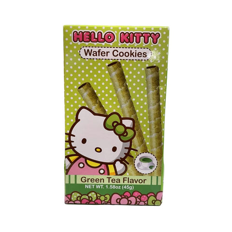 Hello Kitty Wafer Cookies Green Tea (1.58oz). (TCS-15 R-4) - Pack of 3