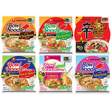 Nongshim Bowl Instant Noodle Soup Assorted Bundle Sampler | 6 Flavors: Shin Bowl, Lobster, Spicy Shrimp, Spicy Kimchi, Spicy Chicken, Hot & Spicy (6 - Pack)