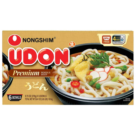 Nongshim Udon Noodle Soup Bowl, 9.73 Ounce (6 Count) (2 Pack)