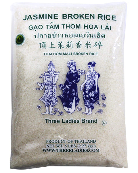 5 Pounds Three Ladies Brand Jasmine Broken Rice (One Bag)