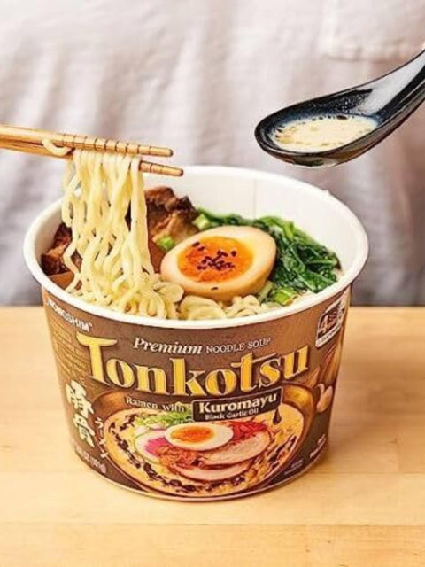 Nongshim Tonkotsu Ramen Bowls Bundle 6 Units - 3.56 Oz Premium Noodle Soup, Spicy Mix