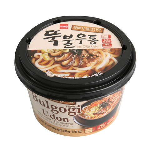 Wang Korean BBQ Bulgogi Flavored Udon Noodle Bowl, Rich and Sweet, 8.08 Ounce, 6 Cups of Noodles