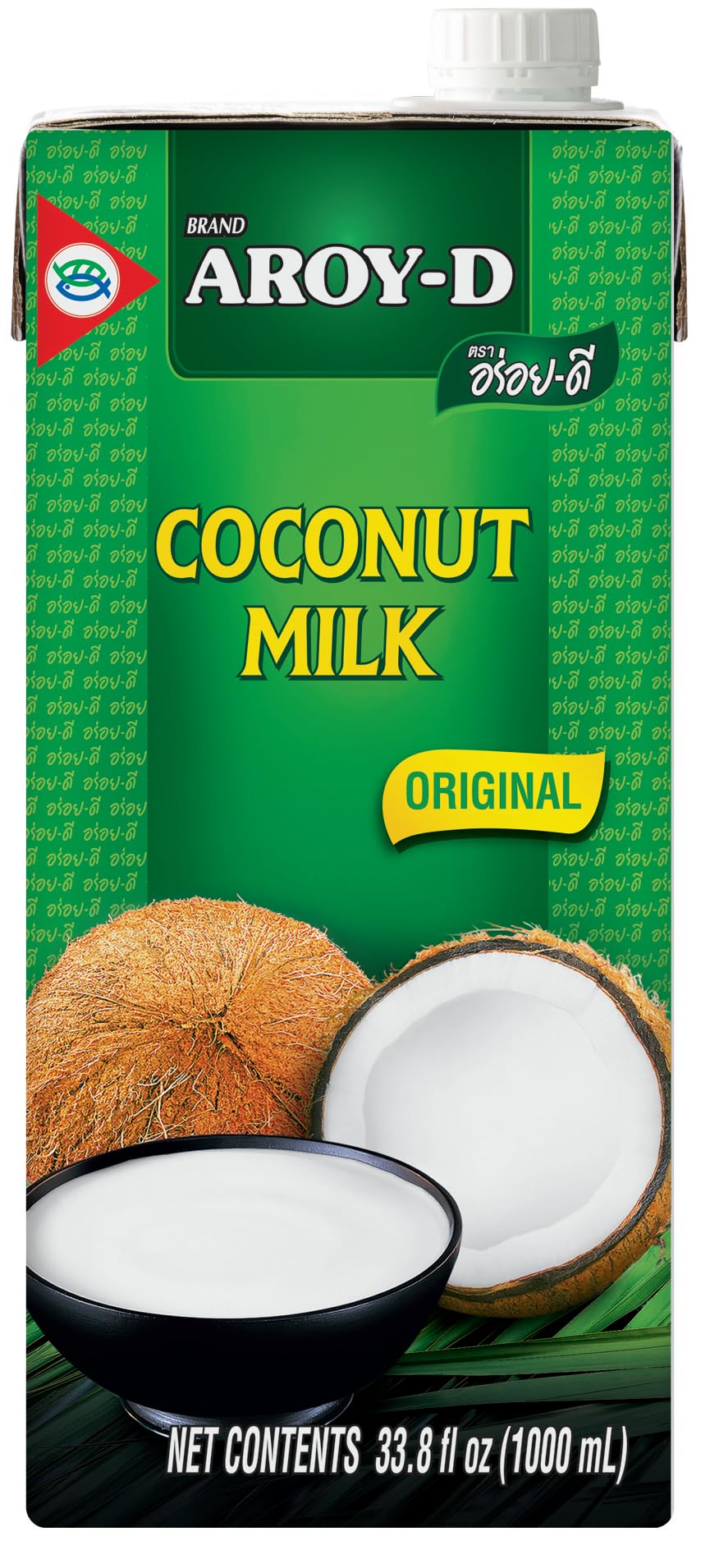 Aroy-D Coconut Milk, 33.8 Fluid Ounce (Pack of 6)