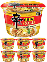 Nongshim Premium Shin Gold with Chicken Broth Ramen Bowls Bundle. Includes Six - 3.56 Oz Noodle Soup