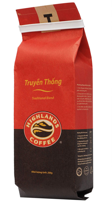 Highlands Coffee Vietnamese 200g Ground Coffee Beans - Traditional