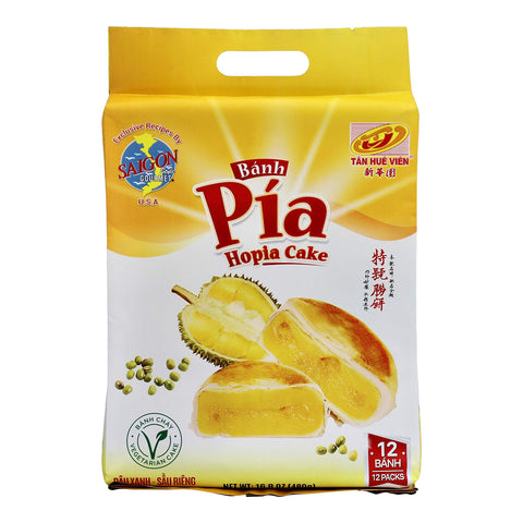 Banh Pia Hopia Cakes, 12 Count, Mungbean - Durian Flavor, 16.8 Ounce, [Pack of 1]