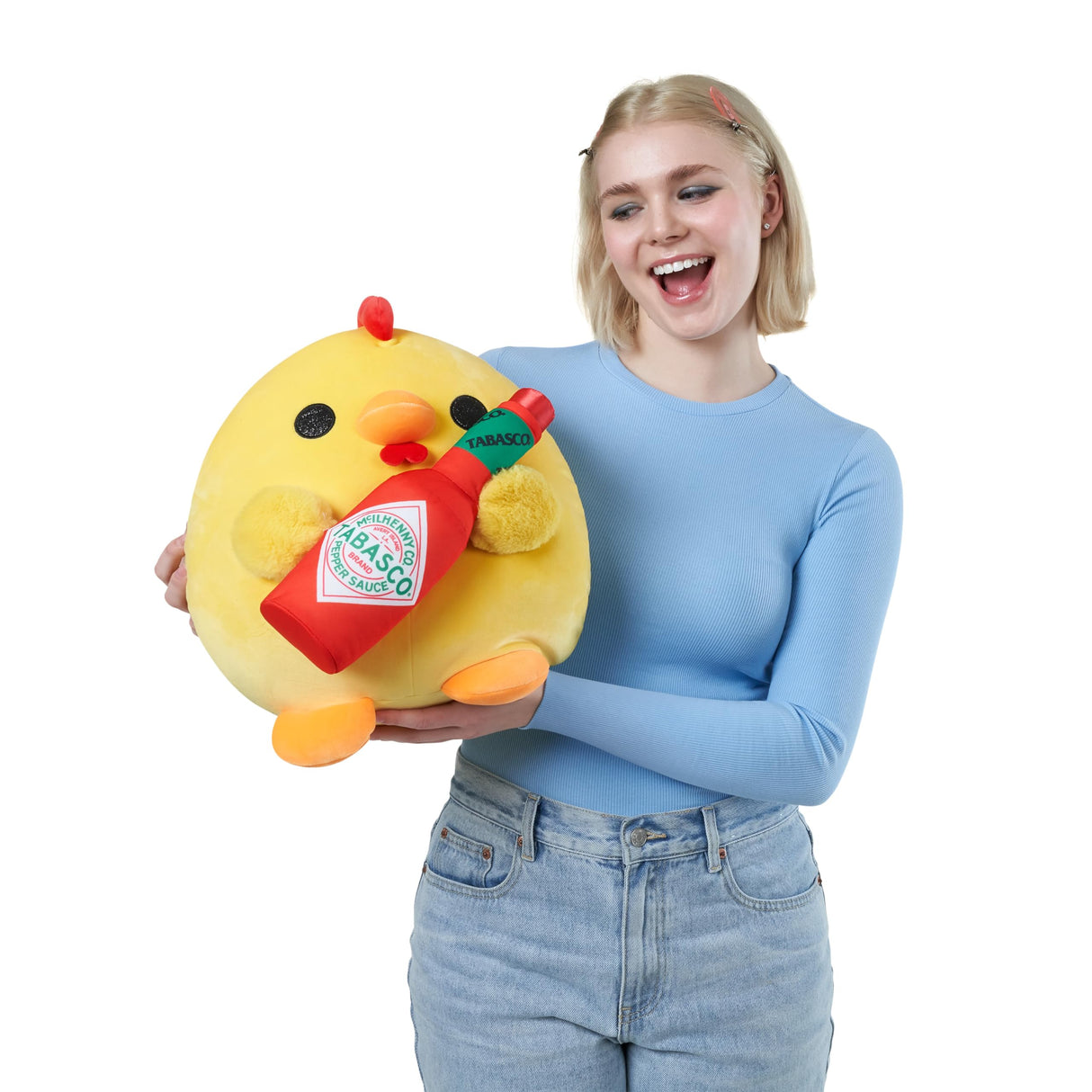 Snackles (Tabasco) Chicken Super Sized 14 inch Plush by ZURU, Ultra Soft Plush, Collectible Plush with Real Licensed Brands, Stuffed Animal