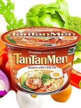 Tantanmen Ramen with Chili Oil Nongshim Premium Noodle Soup 3.56 oz Big Bowl, 6 Counts By TAOindustry