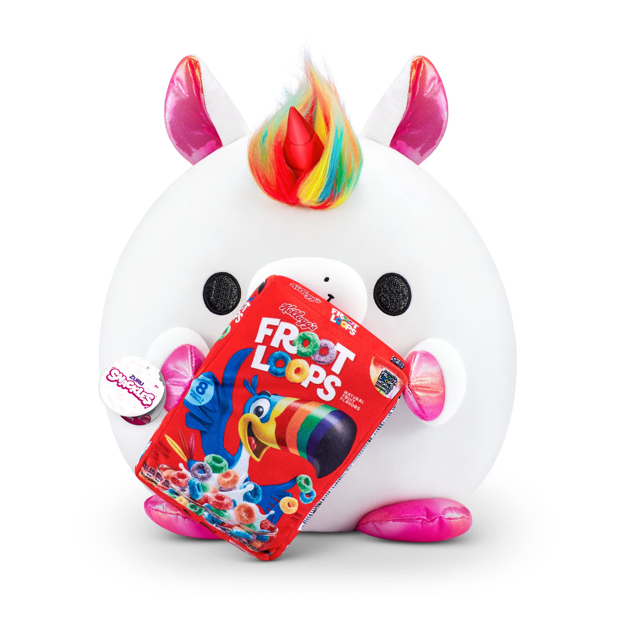 Snackles (Froot Loops) Unicorn Super Sized 14 inch Plush by ZURU, Ultra Soft Plush, Collectible Plush with Real Licensed Brands, Stuffed Animal