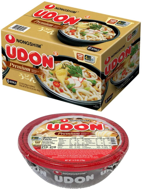 Nongshim Udon Noodle Soup Bowls Bundle, Include Six - 9.73 Oz Premium Noodle Soup (Pack of 1)