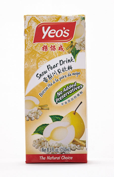 Yeo's Snow Pear Drink, 8.5 Oz (Pack of 24) - No Added Flavoring, Natural Energy Drink, Full of Antioxidants and Minerals, Premium Grade